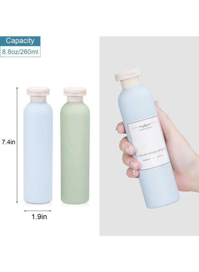 UMETASS 88 oz Plastic Travel Shampoo Bottles Refillable Flip Cap Squeeze Bottles for Toiletries Large Leakageproof Travel Shampoo and Conditioner Container Blue and Green - Image 4