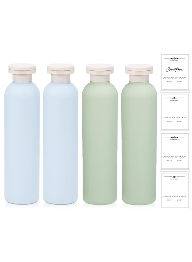 UMETASS 88 oz Plastic Travel Shampoo Bottles Refillable Flip Cap Squeeze Bottles for Toiletries Large Leakageproof Travel Shampoo and Conditioner Container Blue and Green - Image 2