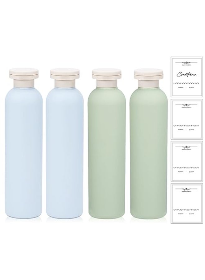 UMETASS 88 oz Plastic Travel Shampoo Bottles Refillable Flip Cap Squeeze Bottles for Toiletries Large Leakageproof Travel Shampoo and Conditioner Container Blue and Green - Image 1