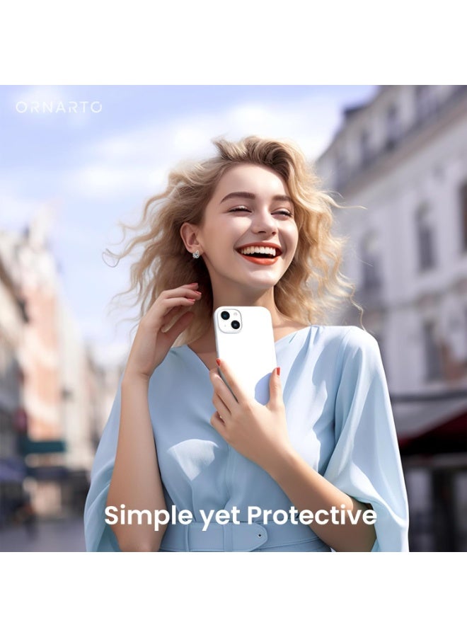 أكاليكس متوافق مع جراب  iPhone 15 Plus من السيليكون السائل ، غطاء واقٍ لكامل الجسم ، جراب هاتف نحيف مقاوم للصدمات ، مضاد للخدش ، بطانة من الألياف الدقيقة الناعمة 6.7 بوصة ابيض - Image 4