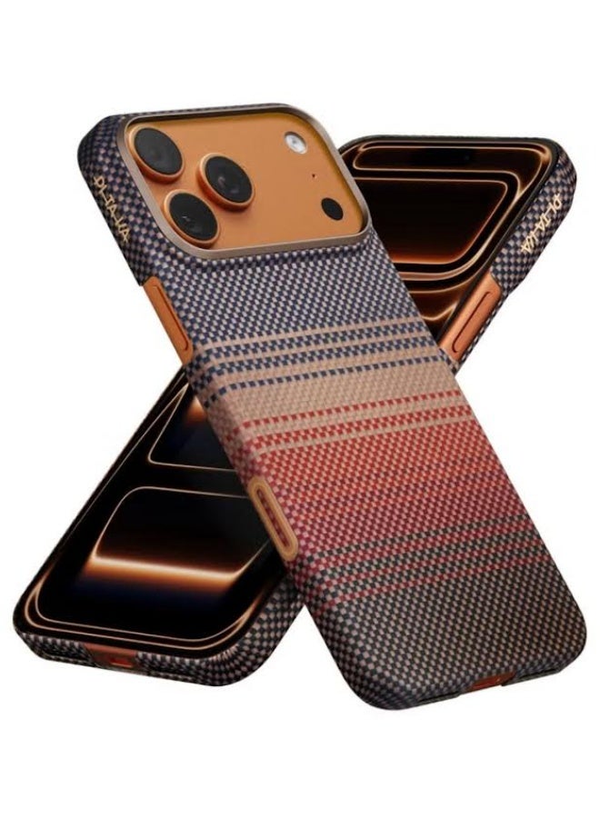 جراب PITAKA MagEZ لهاتف iPhone 17 Pro Max - ألياف أراميد متدرجة اللون الأحمر، غطاء واقٍ فائق النحافة ومقاوم للصدمات - Image 2