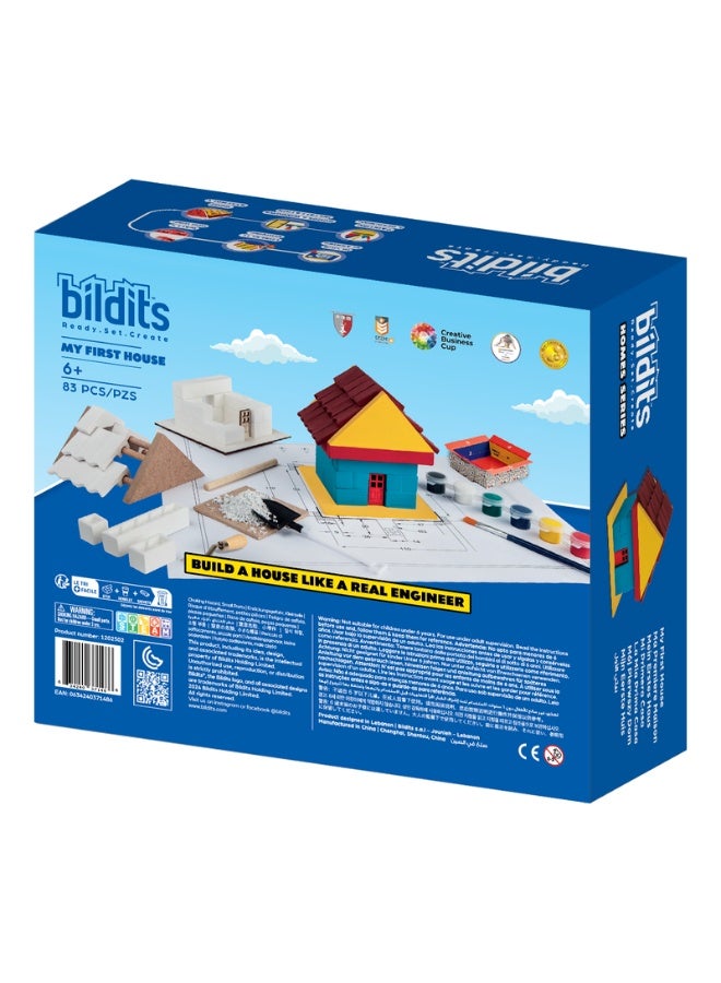 bildits طقم الكوخ: ابني منزلك المصغر الخاص باستخدام الأسمنت والطوب الحقيقي (الأعمار 6+) - Image 4