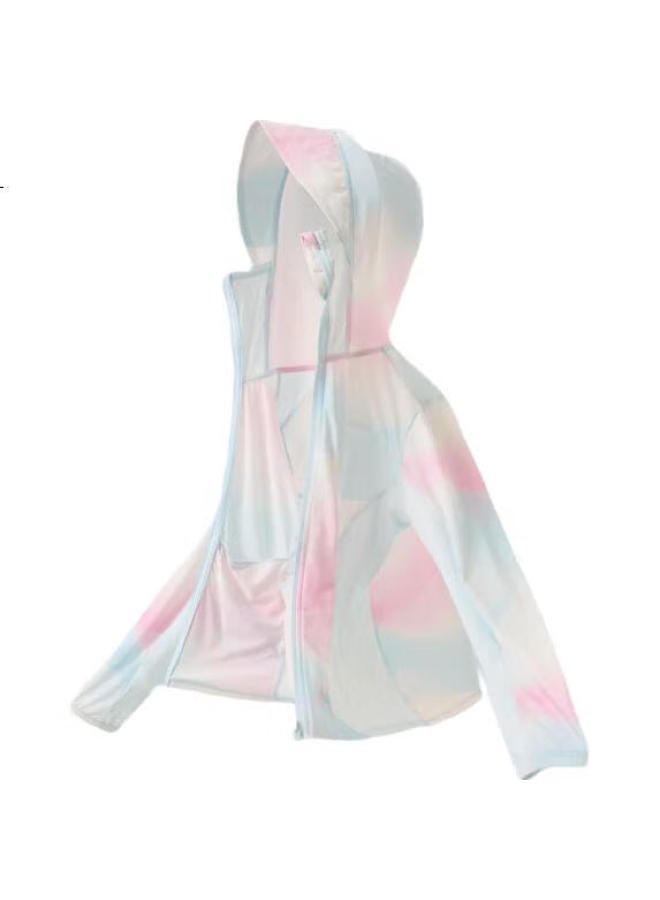 Heybetter Children'S Sun Protection Clothing, Ultra-Light, Glossy, Uv-Resistant, Upf50+, Full Print, Pink, Size 160 - Image 2