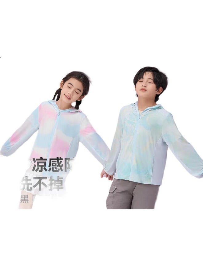 Heybetter Children'S Sun Protection Clothing, Ultra-Light, Glossy, Uv-Resistant, Upf50+, Full Print, Pink, Size 160 - Image 3