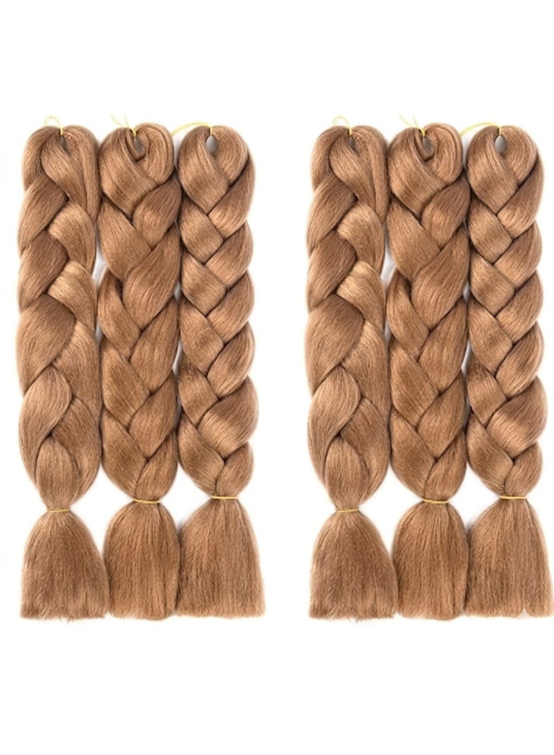 Light Brown Cashmere Kanekalon Braiding Hair Extensions for Box Braids & Afro Styles - 60cm - Professional Synthetic Hair - Image 2