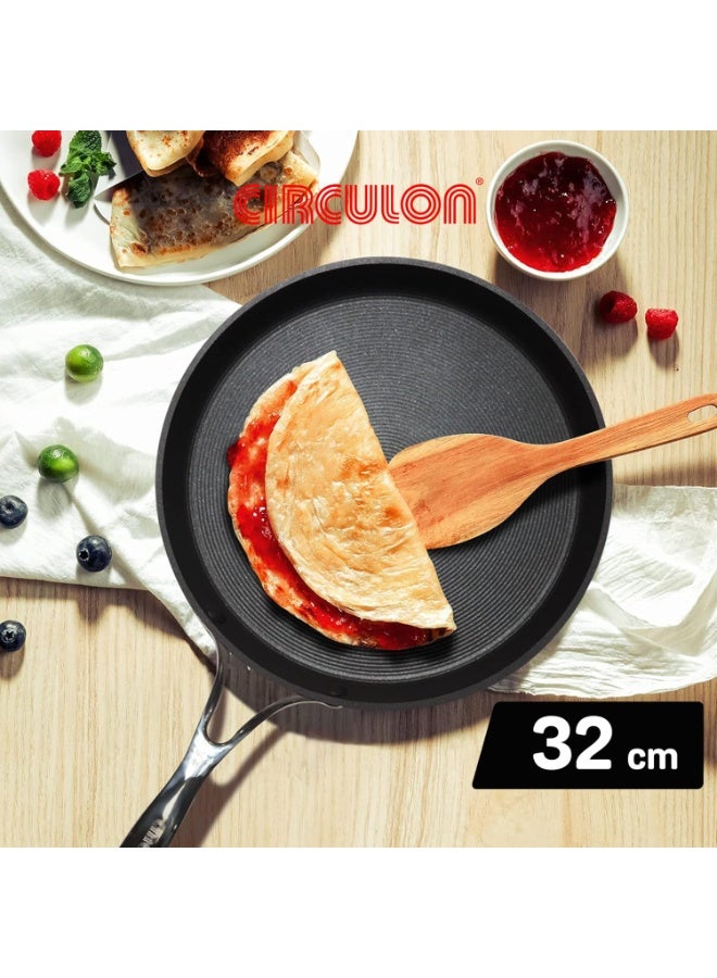 Circulon Hard Anodised Non Stick Aluminium Flat Dosa Tawa | Dosa Pan NonStick | Tawa for Roti | Non Stick Tawa | Dosa Tawa Big Size, 32 cm, Black - Image 2