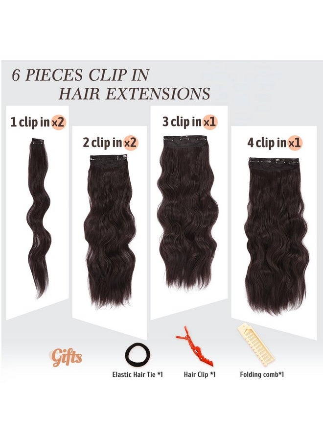 Clip In Hair Extensions For Women 20 Inch Long Wavy Curly Dark Brown Hair Extension Full Head Synthetic Hair Extension Hairpieces(6Pcs,Dark Brown) - pzsku/ZDE2AB9C95AD147945F82Z/45/_/1733730088/461422d0-9f89-4b8d-94cd-85ccd1ed4cc0