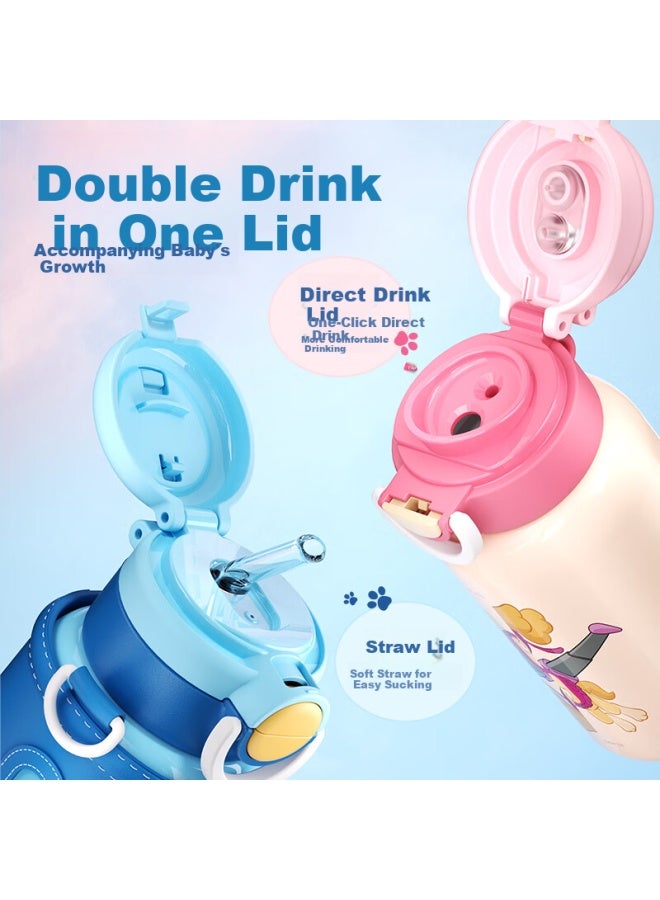 Cmsh Wangdai Children's Water Bottle, Large Capacity, 316 Food-grade Double-drinking Insulated Cup, School-specific Water Bottle, Aqi 540ml - Image 1