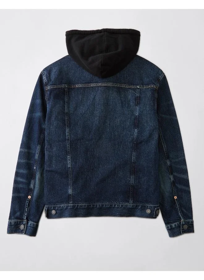 American Eagle AE Hooded Denim Trucker Jacket