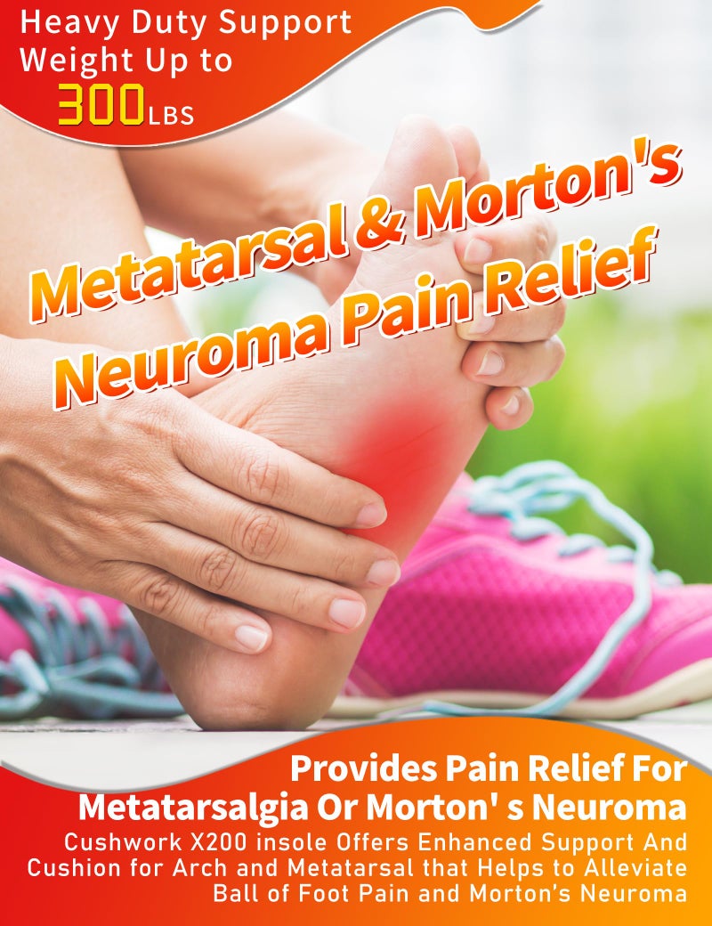 Cushwork Metatarsalgia Insoles for Ball of Foot Pain,Morton's Neuroma,Heavy Duty Arch Supports Insoles,Orthotic Insoles,Men Women Shoe Insert for Metatarsal,Foot Pain Relief-A - Image 2