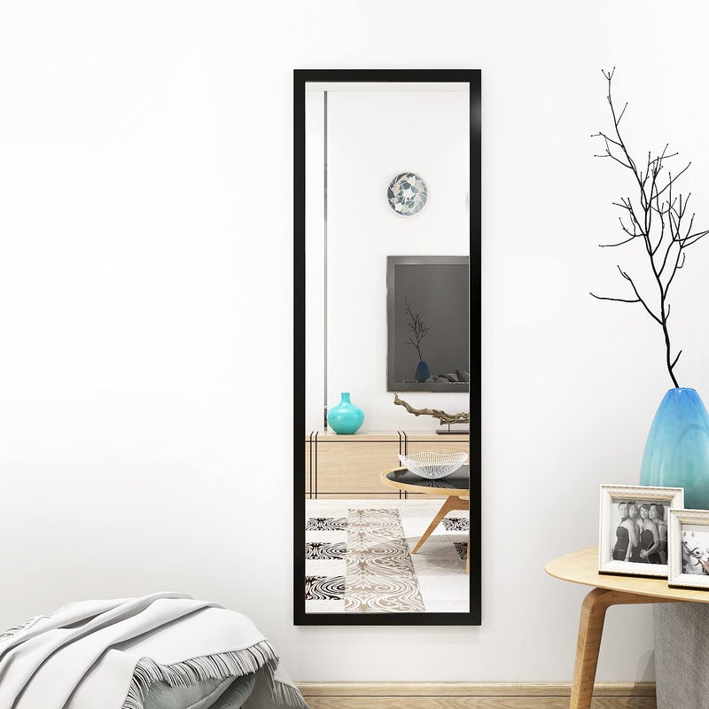 Whitebeach Wall Mirror Full Length Door, Black Bedroom Full Body Over The Door Hanging Mirror 48"16" - Image 5