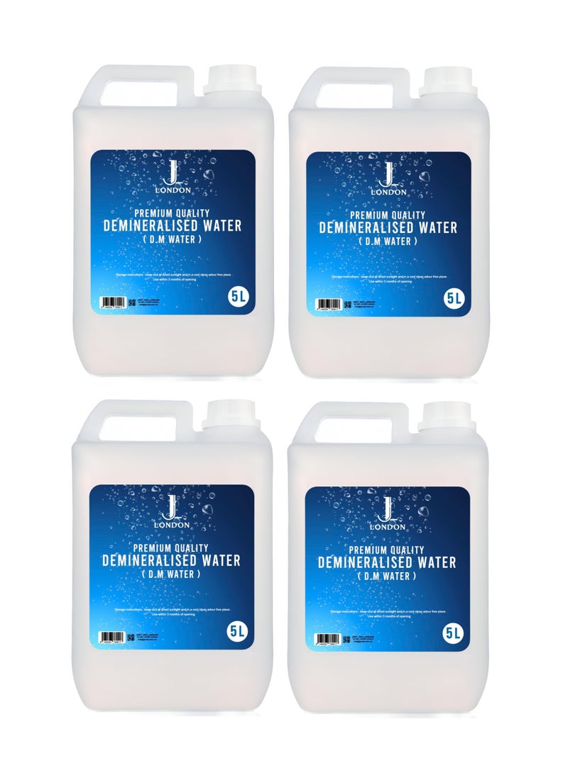 JAN LONDON - Demineralized Water: Premium Quality Demineralised Solution for Cosmetics, Irons, Steam Cleaners, Car Batteries, Radiators, Cleaning, and Aquariums - 4x 5 Litres - Image 1