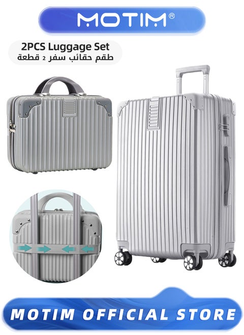 2pcs Boarding Carry-on Luggage Sets Expandable PP Hard Shell Clearance Luggage with Spinner Wheels TSA Lock and Hard Side Lightweight Durable Carry-on Suitcase Set for Long Distance Travel