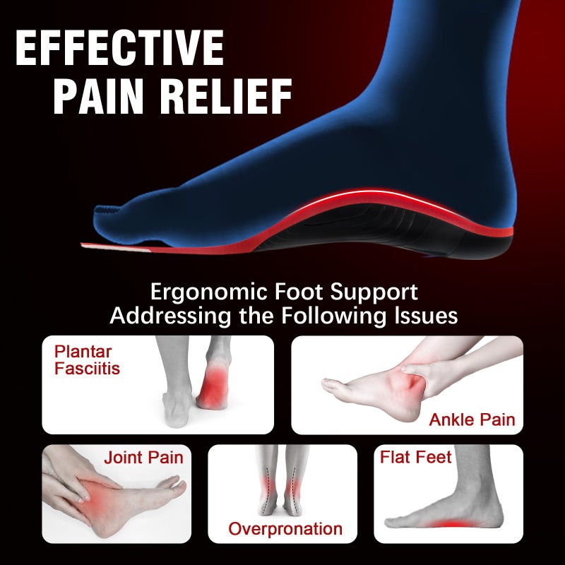 NEVVIS Plantar Fasciitis High Arch Support Insoles for Men & Women - for Flat Feet & Achilles Tendonitis, 240 lb Heavy Duty Work Boot Insoles with Shock Absorption & Arch Pain Relief - L - Image 2