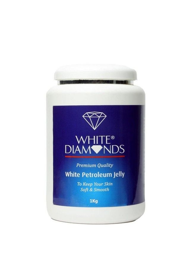 WHITE DIAMONDS Petroleum Jelly 1 Kg (1000G) ; For Soft & Smooth Skin ; Heals And Protects Rough Skin Chapped Lips And Cracked Heels ; Pack Of 1 ;  - Image 1