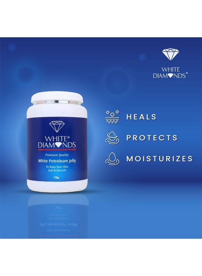 WHITE DIAMONDS Petroleum Jelly 1 Kg (1000G) ; For Soft & Smooth Skin ; Heals And Protects Rough Skin Chapped Lips And Cracked Heels ; Pack Of 1 ;  - Image 3