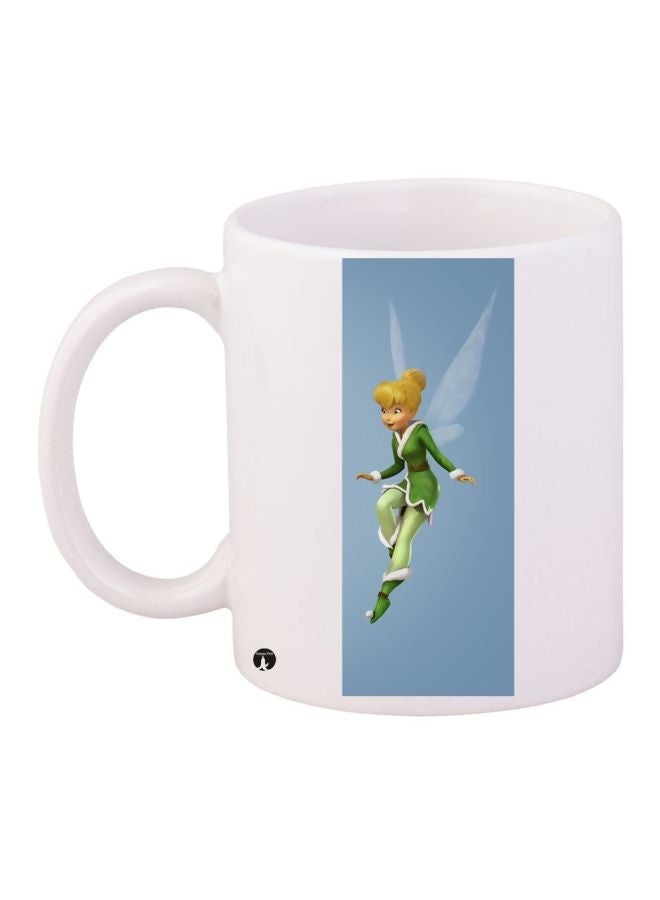 RYN Beautiful Fairy Printed Coffee Mug White/Blue/Green 11ounce