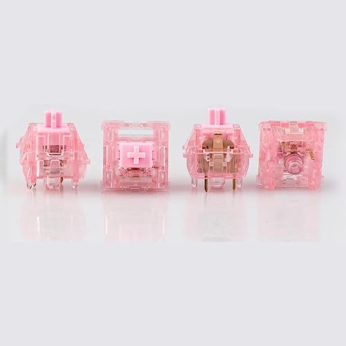 EPOMAKER Dawn Pink 38gf Linear Mechanical Keyboard Switch, 5 Pins Switch Set with POM Stem, Translucent PC Housing, 30 Pieces, for Gaming DIY Keyboard - Image 4