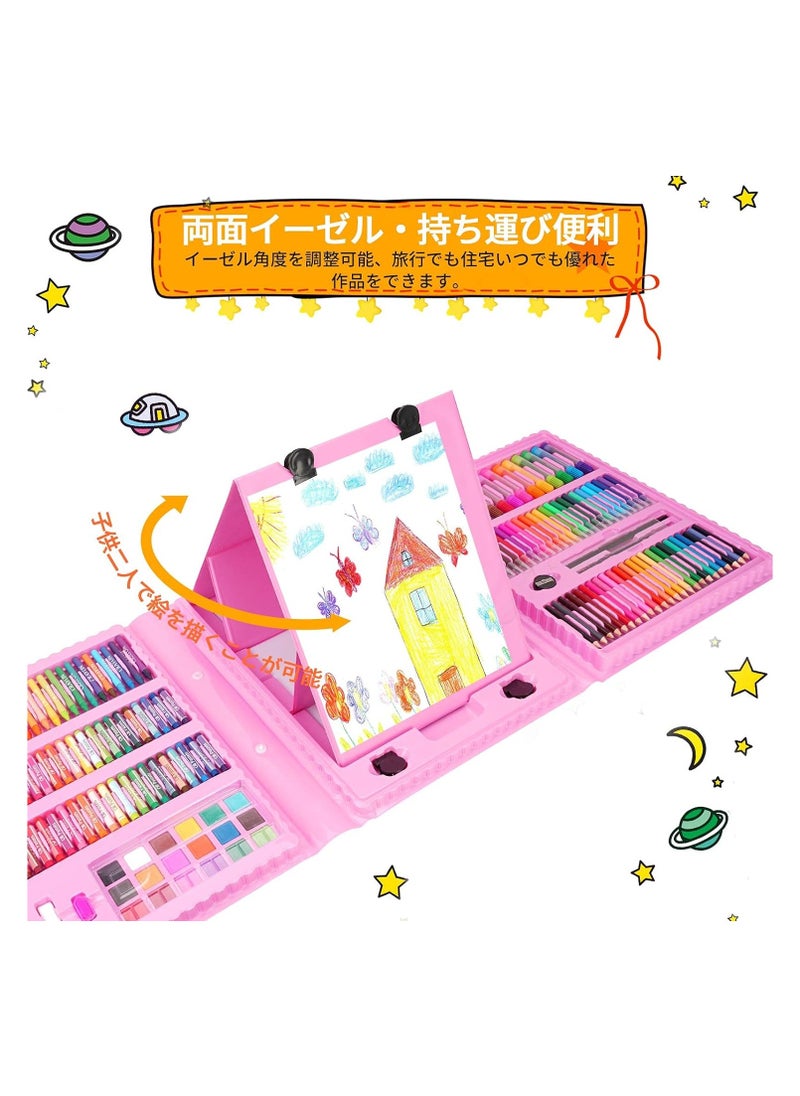 Sportify The Brand 208 PCS Art Supplies, Drawing Art Kit for Girls Boys Kids Teens Artist, Art Set Case with Trifold Easel, Crayons, Oil Pastels, Coloring Book, Colored Pencils, Scissors, Origami Paper 40 Sheet  - Image 3