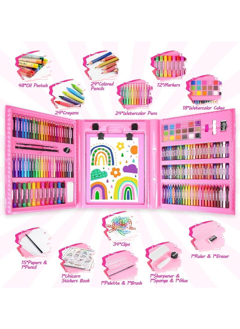 Sportify The Brand 208 PCS Art Supplies, Drawing Art Kit for Girls Boys Kids Teens Artist, Art Set Case with Trifold Easel, Crayons, Oil Pastels, Coloring Book, Colored Pencils, Scissors, Origami Paper 40 Sheet  - Image 4