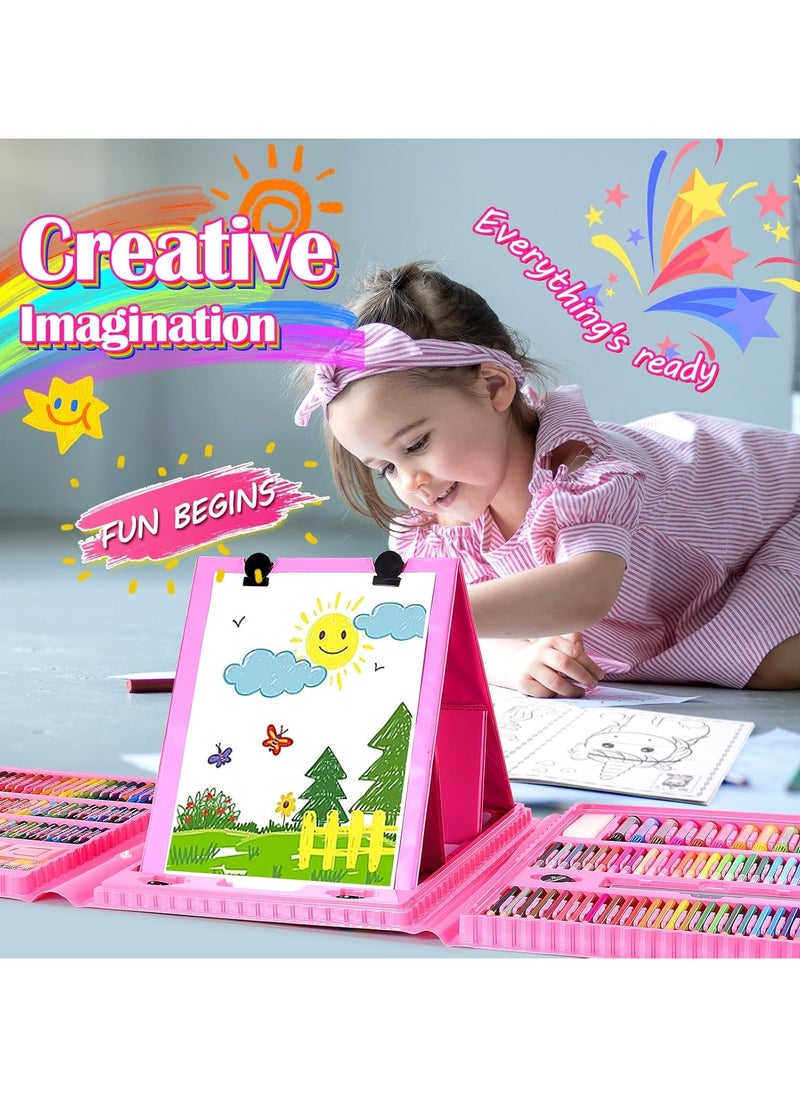 Sportify The Brand 208 PCS Art Supplies, Drawing Art Kit for Girls Boys Kids Teens Artist, Art Set Case with Trifold Easel, Crayons, Oil Pastels, Coloring Book, Colored Pencils, Scissors, Origami Paper 40 Sheet  - Image 5