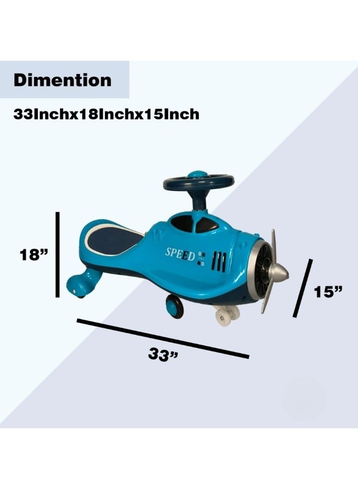 سبيد سيارة طائرة للأطفال - رحلة ممتعة وآمنة مع توجيه ومروحة - طائرة لعبة زرقاء للأطفال الصغار - Image 2