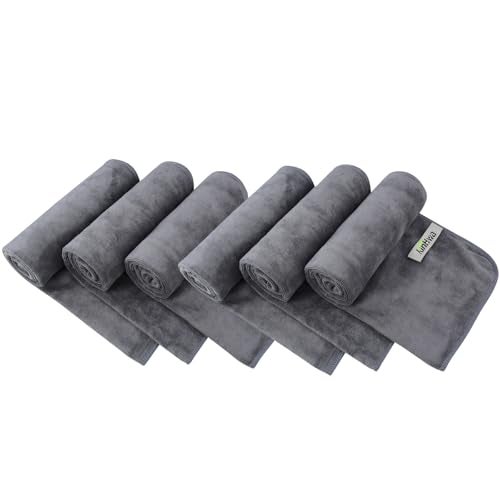 KinHwa Absorbent Workout Towels for Gym Soft Gym Towels for Sweat Microfiber Sports Towel Perfect Size for Workouts, Hot Yoga, Running, Biking or Camping 16inch x 31inch 3 Pack Dark-Gray - Image 1