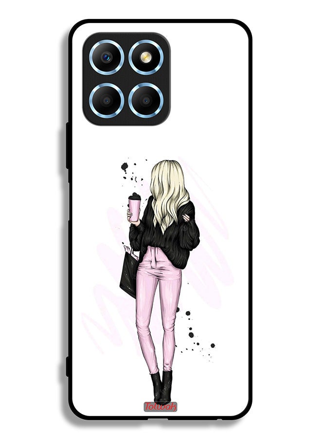 Tolwak Honor X6 Protective Case Cover Girl Holding Coffee Cup Art - Image 2