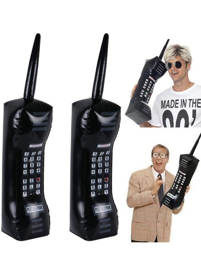 JOLLYSTYLE 2Pcs Inflatable Mobile Phone 80'S 90'S Party Decorations Supplies Retro Cell Dress Accessory Phone Booth Props(26 Inches) - Image 1
