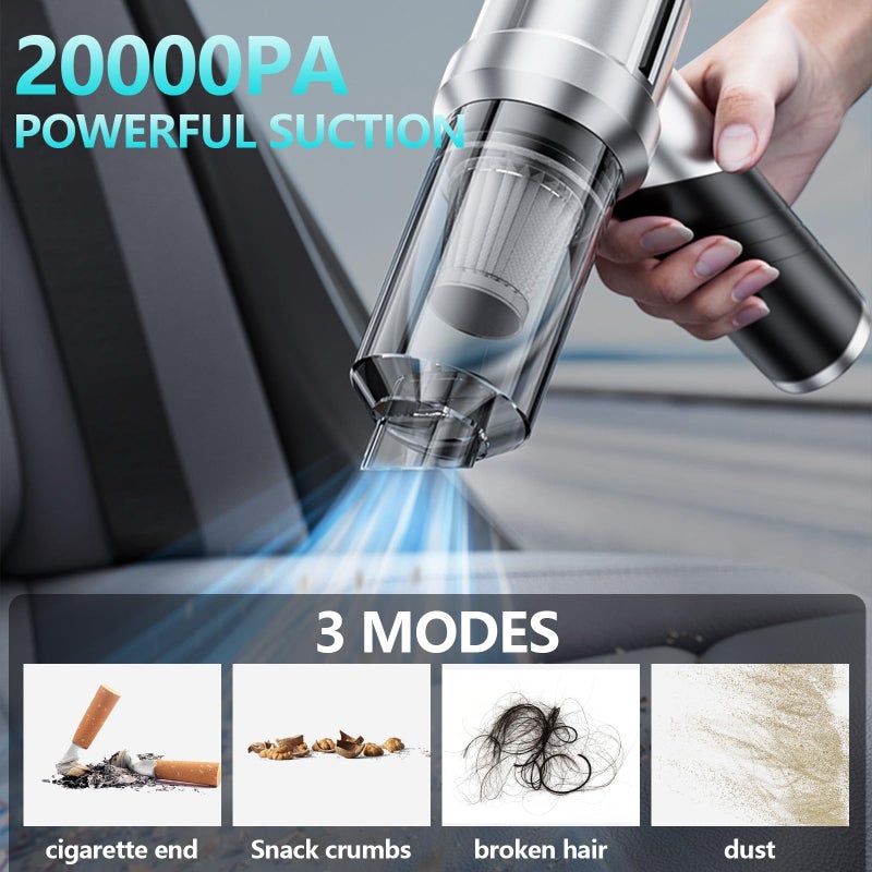 Houscly Portable Cordless Foldable 20000Pa High Power Mini Vacuum Cleaner  4-In-1 Compressed Duster & Air Blower & Pump  Hand Held Vacuum  Brushless Motor  For Car  Home  Office  Pet  Camping - Image 2