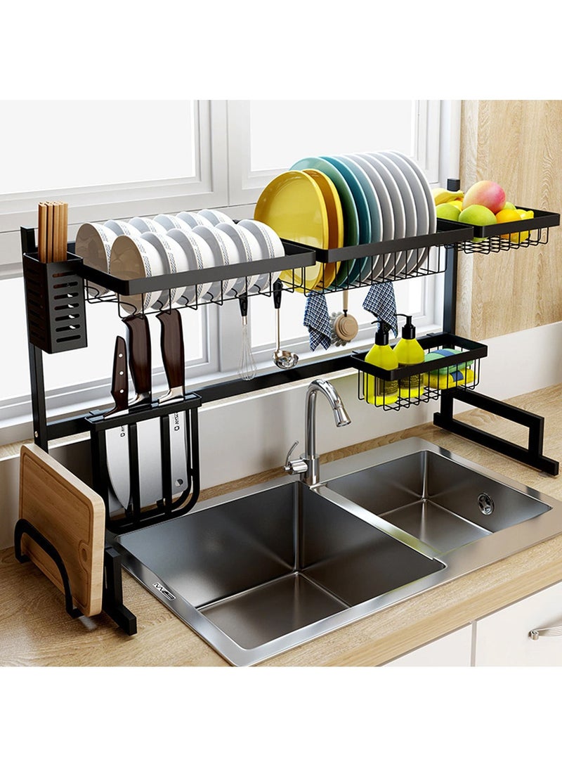 DubaiGallery Kitchen Rack Organizer Dish Drainer Rack Over Sink Pots Holder Bowl Dish Drain Rack Kitchen Storage Countertop Organizer - Image 3