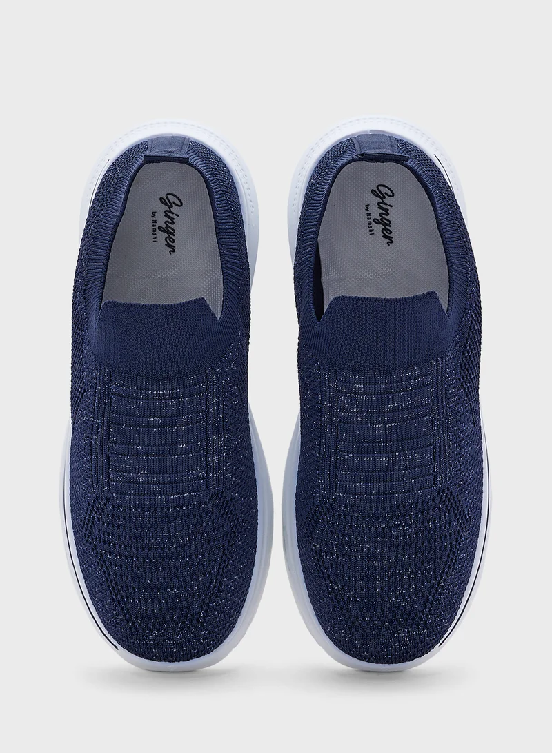 جينجر Breathable Fly Knit Slip On Comfort Shoes