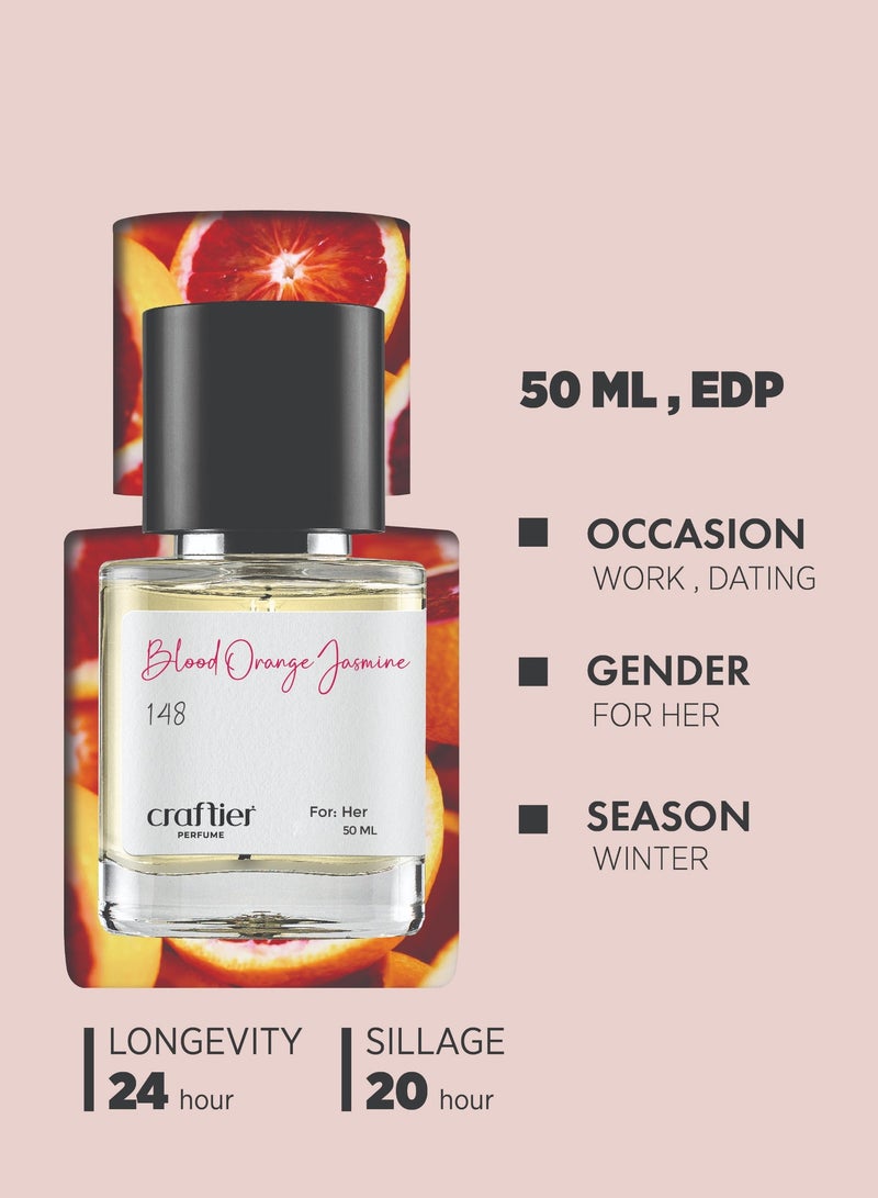 Craftier Perfume BLOOD ORANGE JASMINE  - Inspired of-L'INTERDIT ROUGE, Eau De Parfum for Women - 50ml, Long Lasting Spicy Fragrance Upto 24 Hrs, Travel Size Women's Perfume - Image 4