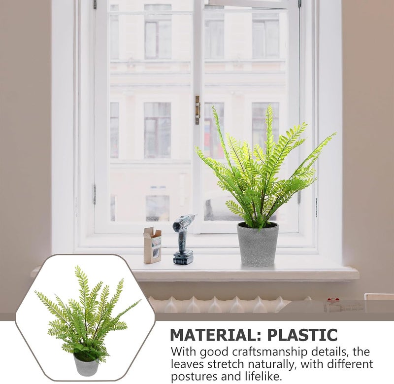 Artificial Fern Plant Decor Mini Simulation Potted Bonsai Faux Greenery for Home Office Desktop Ornament Indoor Decoration - Image 3