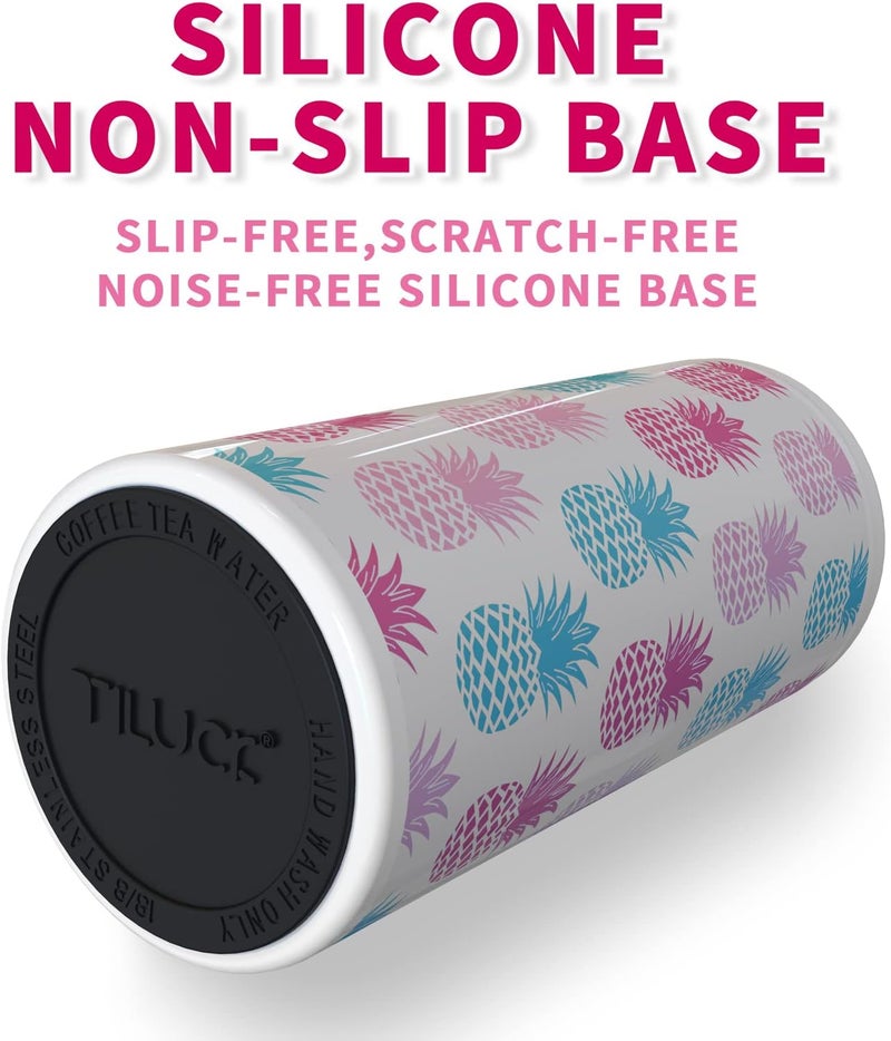 TILUCK Skinny Can Cooler for Slim Beer & Hard Seltzer, Stainless Steel, Doucle-Walled Stainless Steel Insulated Slim Cans, Standard 12 oz (Pineapple-NEW) - Image 4