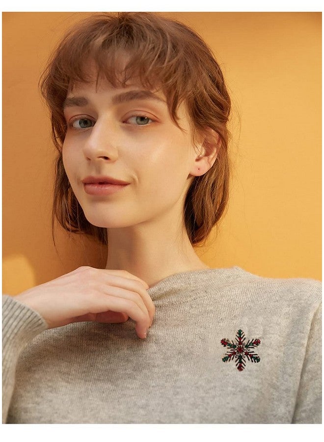 LifHap Christmas Winter Snowflake Brooch,Xmas Snowflake Brooch Pin Crystal Elegant Decorative Gift For Women - Image 5