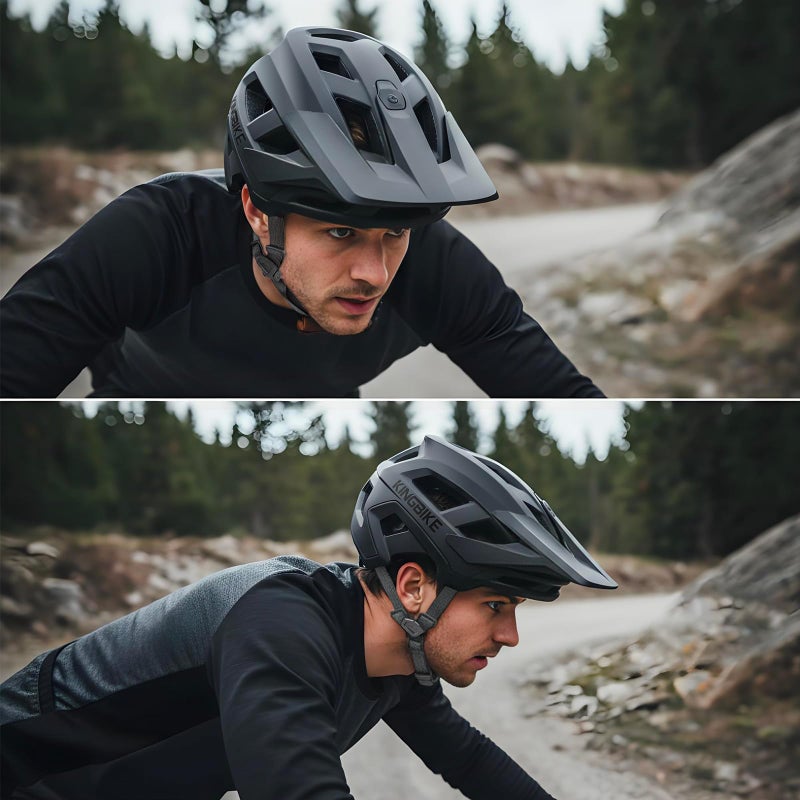 KINGBIKE Mountain Bike Helmet MTB Ebike Helmets for Adults Men Women Professional Trail Enduro XC Cross Country NTA-8776 E-Bike Certified (Matte Black, L) - Image 5
