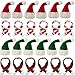 YOOHUA 32PCS Mini Knit Doll Hat and Scarf Small Santa Hat for Craft Christmas Knit Decoration Doll Clothing Accessories Gift Red and Green - Image 2
