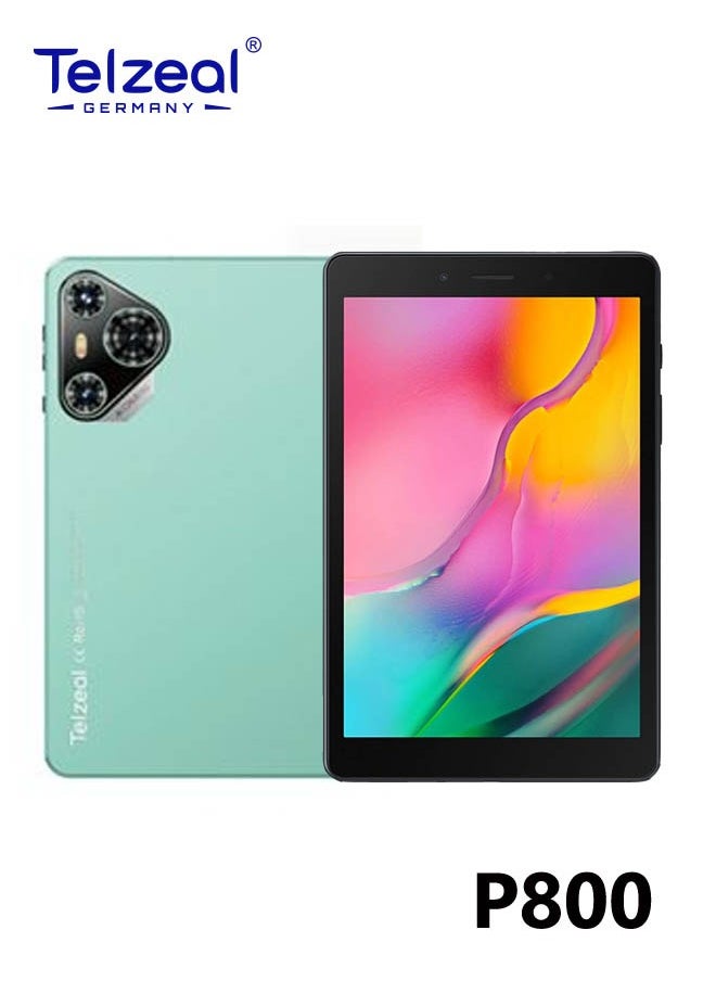 Telzeal - Telzeal P800 Tablet 8 Inch Android 12 Tablet with Dual SIM 6GB RAM 256GB ROM 5G WiFi 5000mAh Battery and Wireless Keyboard Green - Image 1