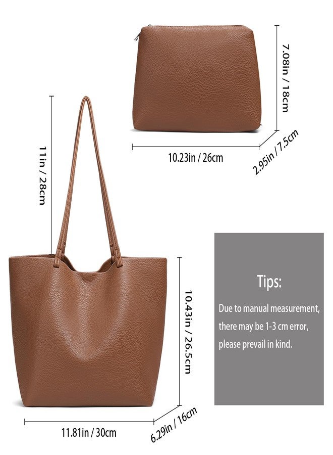 SENDEFN Leather Tote Bag for Women Work Shoulder Bag Large Top Handle Handbags and Ladies Travel Purse with Zipper Pocket - Image 4