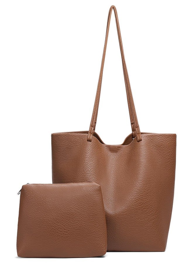 SENDEFN Leather Tote Bag for Women Work Shoulder Bag Large Top Handle Handbags and Ladies Travel Purse with Zipper Pocket - Image 1