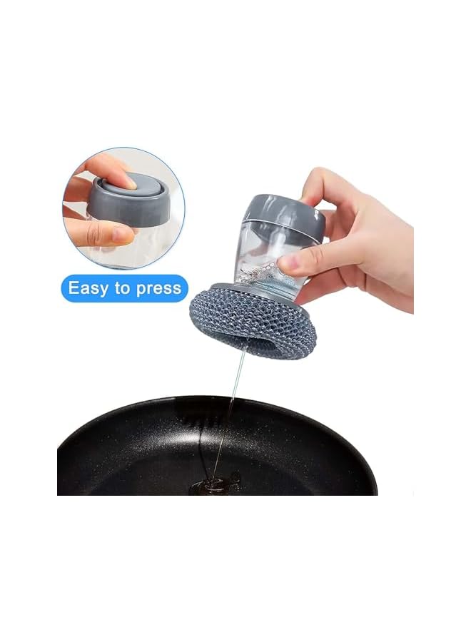 promass Kitchen Soap Dispensing Brush, Dishwashing Brush, Sink Washer Brush, Soap Dish Brush, Holder Steel Wool Scrubbers for Pan Pot Utensil, Kitchen Cleaning Scrub Dish Brush, Smart Kitchen Tool - Image 3