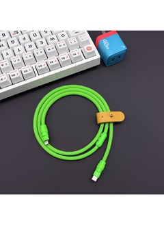 Generic Super Soft Silicone Data Cable For Apple For Iphone15 For Huawei For Xiaomi Android Phone Super Fast Charging-Color:0.5 M USB To For Iphone 12W-Model:Ruogreen + Green Shell + Slider  - Image 1