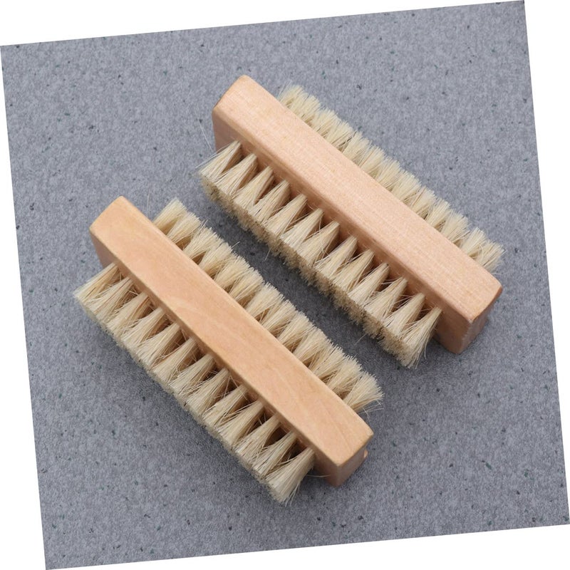 Dual Sided Nail Art Clean Up Brush Wooden Manicure Brush Set - Image 4