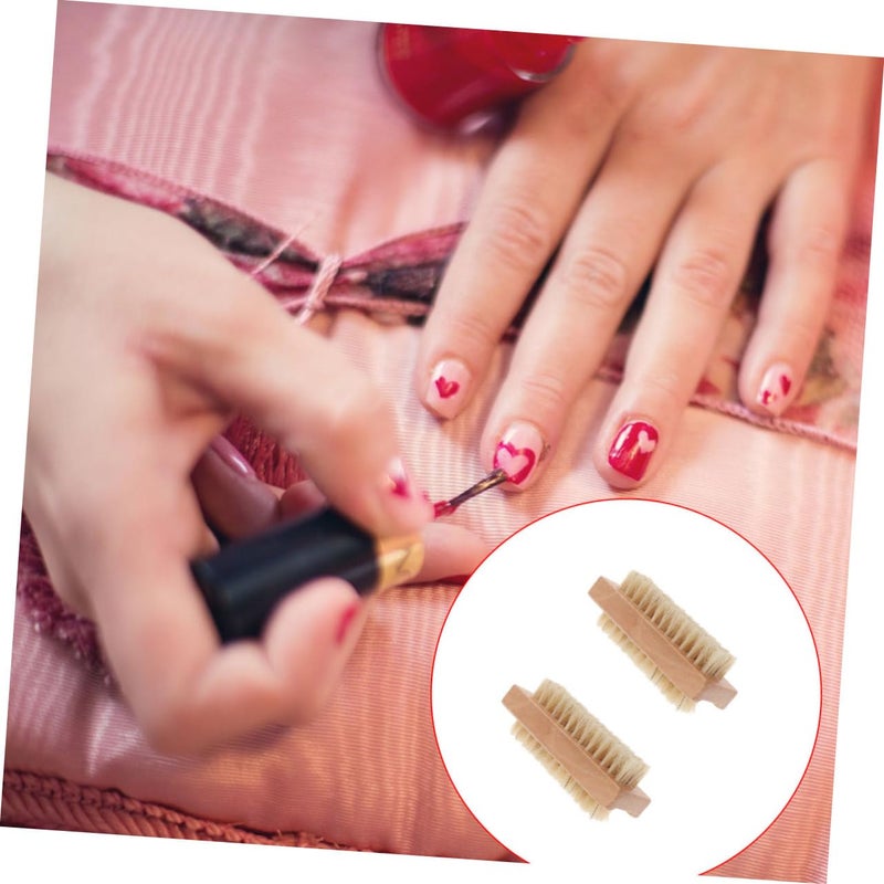Dual Sided Nail Art Clean Up Brush Wooden Manicure Brush Set - Image 5