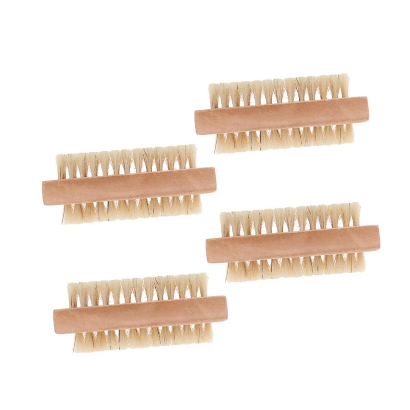 Dual Sided Nail Art Clean Up Brush Wooden Manicure Brush Set - Image 2