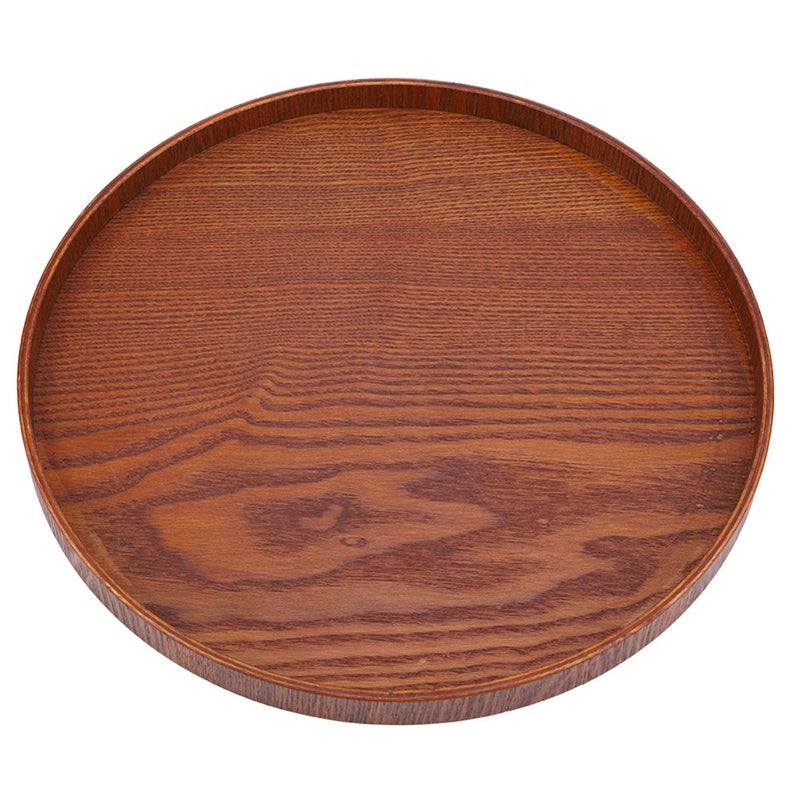 Round Wood Serving Tray 30x30cm For Tea Snacks Drinks Indoor Outdoor Use - Image 5