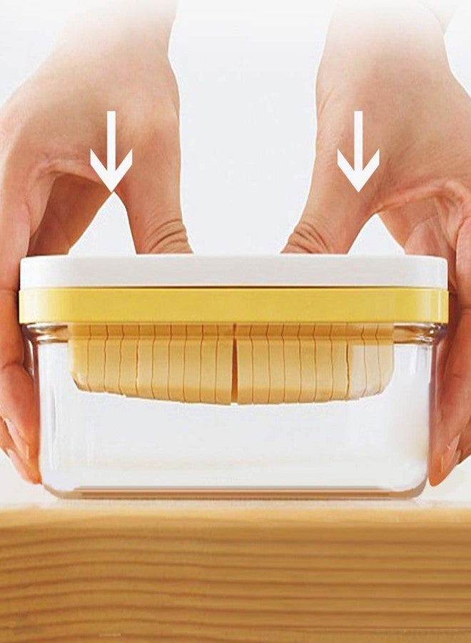 YOSINXU Butter Case With Lid - Dish Container for Food Storage, Rectangle Keeper With Sealing Lid Stick Butter Container Dish for Fridge, Easy Cutting Two 4oz Sticks - Image 3