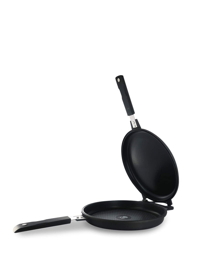 MasterPro CARLO CRACCO CAST ALUMINIUM DOUBLE ROUND GRILL PAN WITH INDUCTION BOTTOM 26X7.5 CM  - Image 1