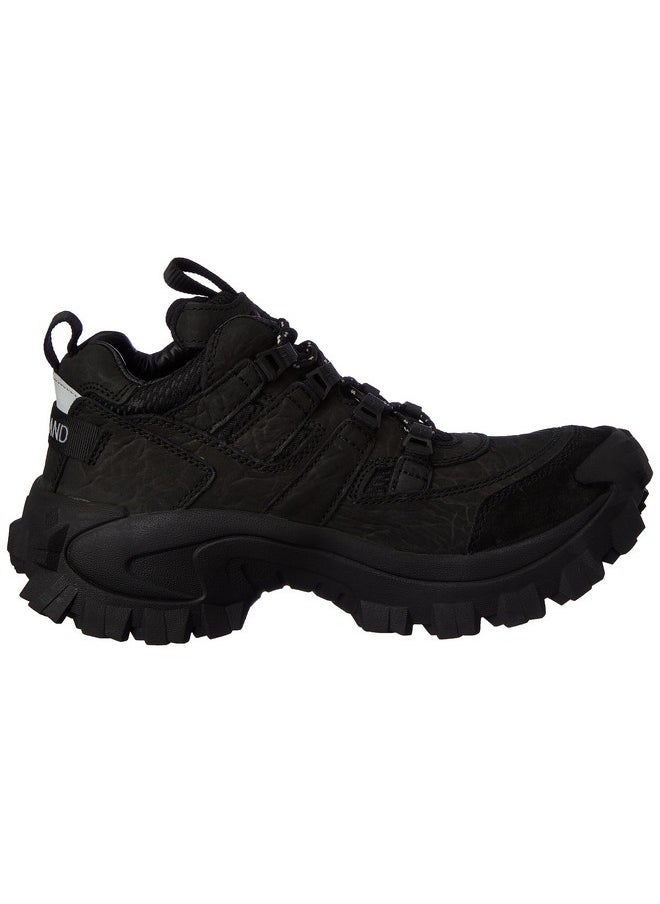 WOODLAND - Woodland Men's Charcoal Black Leather Sneaker Casual Shoe-8 UK (42 EU) (G 40777Cma) - Image 1